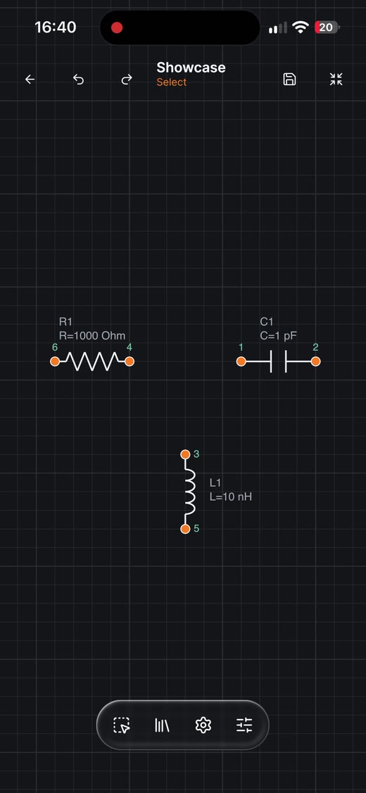 Tersa starting a connection from a selected component and completing it on another component pin